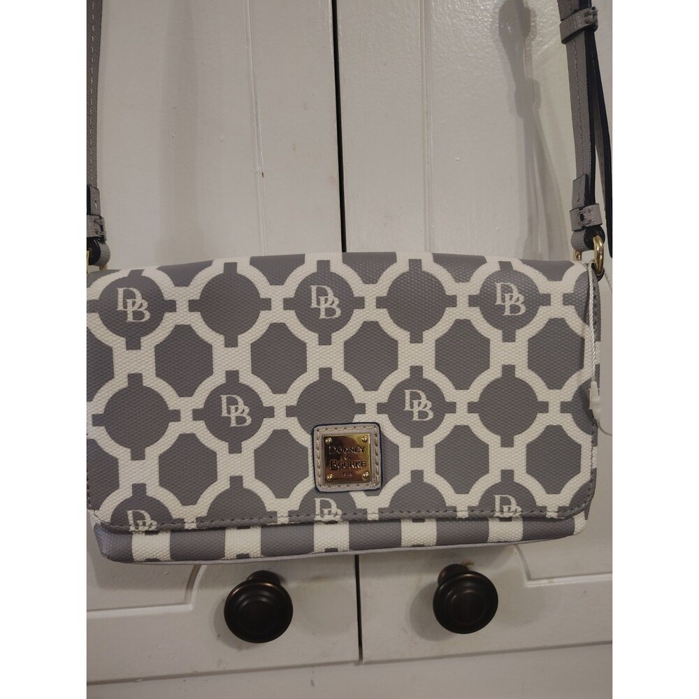 Dooney & Bourke Sanibel Becca Gray White  Crossbody Bag Purse